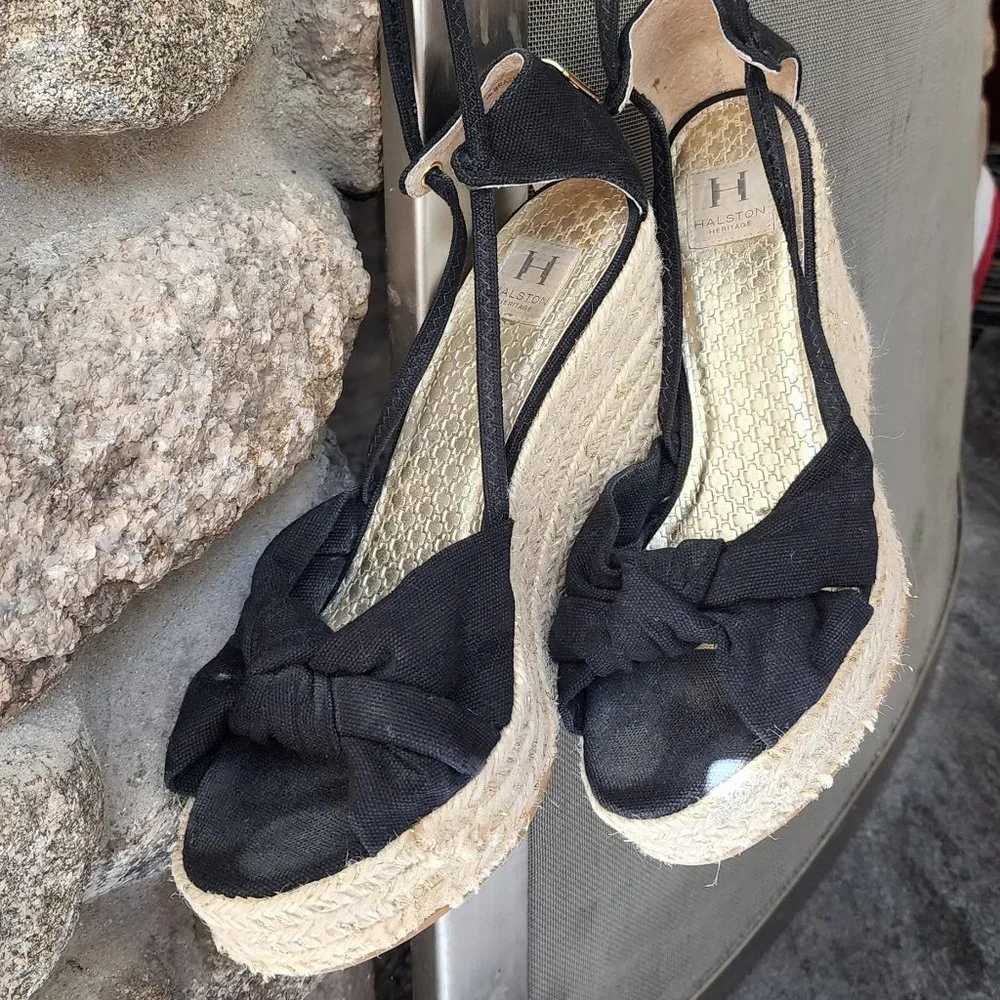Halston Heritage Open Toe Espadrille Sandals Size 9.5 - Picture 4 of 15